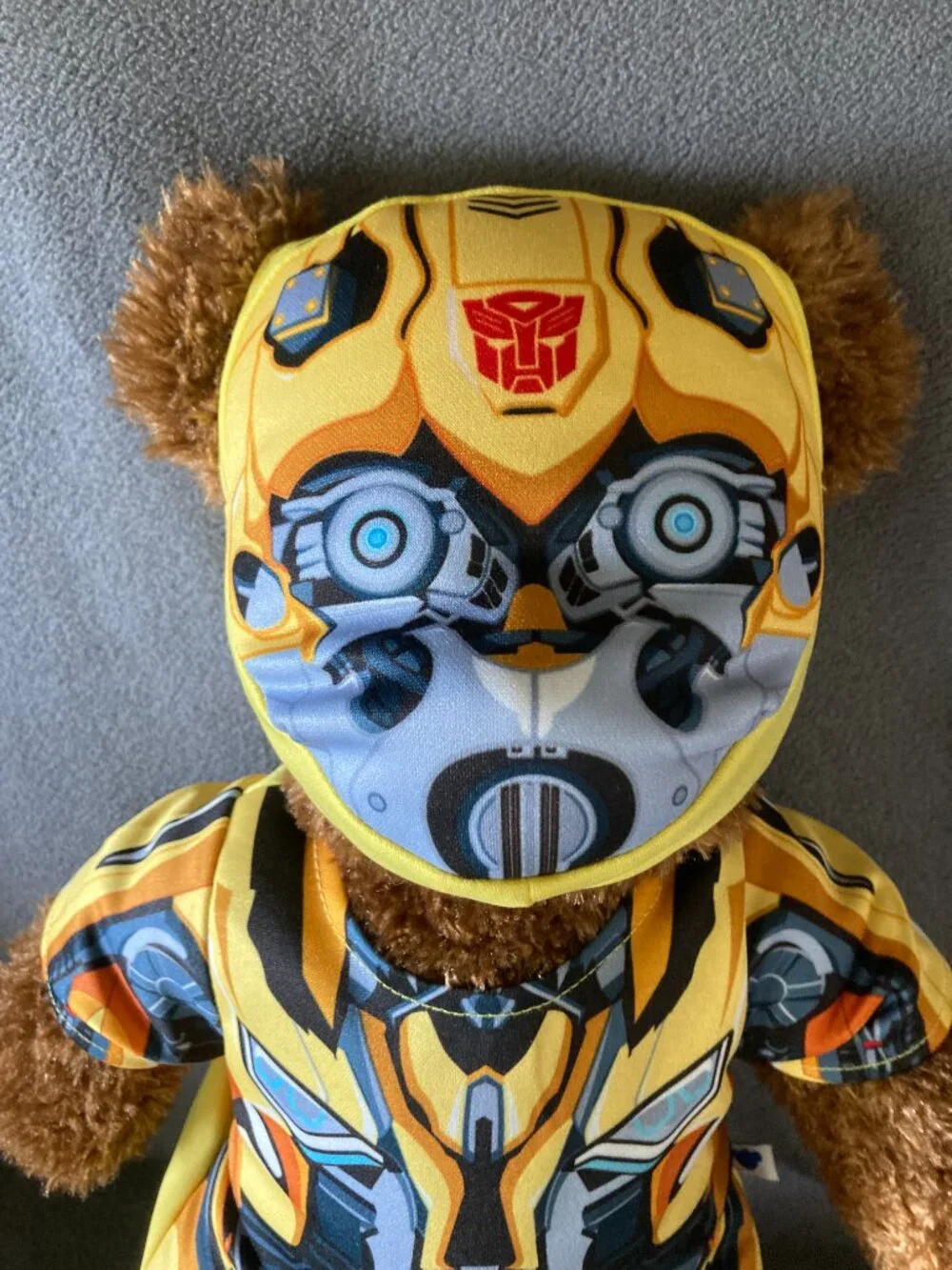 Build A Bear 18” Transformer Bumblebee Cocoa Fuzzy Jointed Brown Bear Plush